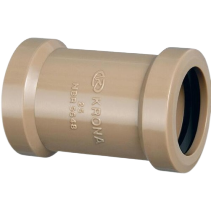 Conexão Luva PVC Marrom de Correr Soldável 25mm 3/4' LL - Krona