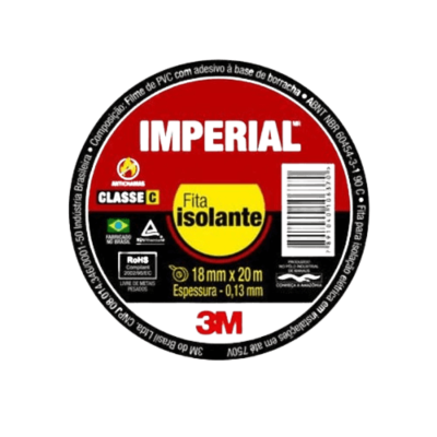 Fita Isolante 18mm x 20m Preta Imperial 3M